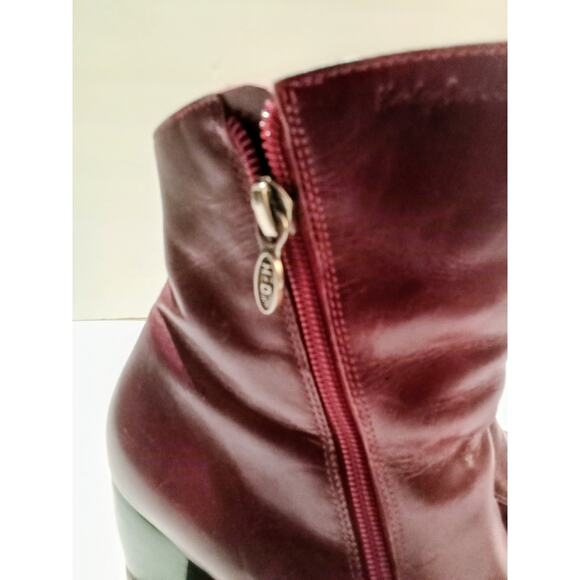 Harley Davidson Women Genuine Leather Double Zip Red Boots Size 8 - Picture 3 of 10